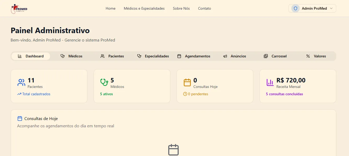 PreDoctor — painel administrativo